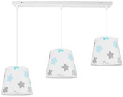 Detské závesné svietidlo Cone, 3x textilné tienidlo so vzorom (mix 7 vzorov), (výber z 2 farieb konštrukcie)