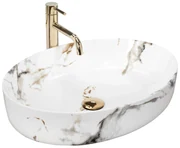 Rea Queen Carrara, umývadlo na dosku 55x42 cm, imitácia kameňa, REA-U1232