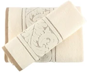 Súprava krémovobieleho bavlneného uteráka a osušky Foutastic Cream