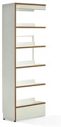 Knižnica STORY, prídavná sekcia, jednostranná, 1920x723x305 mm, 5 políc, biela