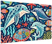Obraz – Kreslené vodné zvieratká (90x60 cm)