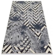 Koberec HEOS 78540 krém / nebeský LÍSTIE DŽUNGĽA