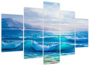 Obraz - Olejomaľba mora s čajkami (150x105 cm)