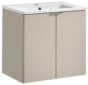 Závěsná skříňka Viva Cashmere Dance II se zápustným umyvadlem 60 cm kašmírová