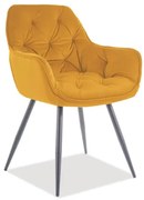 Jedálenská stolička CHERRY MAT VELVET žltá