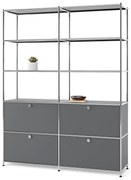 Vysoká kovová skrinka »CN3« so 4 výklopnými priečinkami, sivá