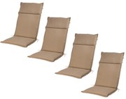 Livarno home Podložka na kreslo s vysokým operadlom Houston, béžová, 4 kusy (800008839)