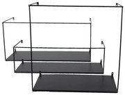 Set 3ks čierna antik nástenná polička - 55*20*25 / 50*16*15 / 40*18*40 cm