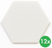 Akustický panel, samolepiace, šesťuholník, 30x26 cm, 12 ks, biela