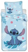 Modré bavlnené detské obliečky na jednolôžko 140x200 cm Lilo and Stitch "Blue" – Jerry Fabrics