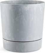 Květináč s podmiskou AZALEA 22,5 cm šedý beton