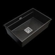 Gamma Decor 7050, 1-komorový granitový drez 700x470x220 mm, čierna škvrnitá, GMA-ZLE000105