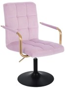 LuxuryForm DESIGN Stolička VERONA GOLD VELUR na čiernom tanieri - levanduľa