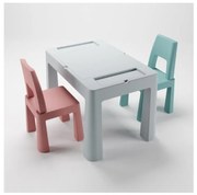 TEGA BABY - Detský stolík s stoličkami sivá/ružová/tyrkysová