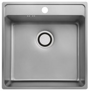 Laveo Besos, 1-komorový nerezový drez 480x490x210 mm, ľanová povrchová štruktúra, brúsená oceľ, LAV-SLB_310T
