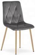 Sivá zamatová jedálenská stolička LIBRA