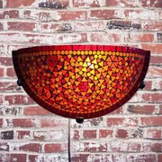 Turecká nástenná lampa s vypínačom Moon mozaika FIRE 30*17