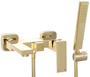 Rea Fenix, vaňová batéria s ručným sprchovým setom, zlatá lesklá, REA-B5666