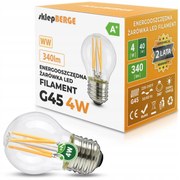 BERGE LED žiarovka - E27 - G45 - 4W - 340Lm - filament - teplá biela