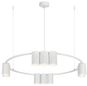 Závesné svietidlo Genesis, 10x biele kovové tienidlo, o