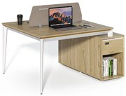 Kancelárska zostava pre 2 osoby Houseland Profit Max 04 1412 dub/biela