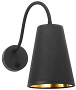 Nástenná lampa WIRE 1xE27/15W/230V čierna/zlatá