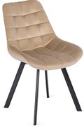 Vintino kreslo BERA Velvet - bežová farba, nohy čierne - vintino.sk