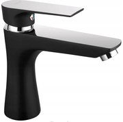 Ferro Algeo Square, umývadlová stojanková batéria, čierna matná-chrómová, BAQ2BLC