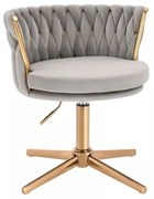 LuxuryForm DESIGN Stolička LYON VELUR na zlatom kríži - svetlo šedá