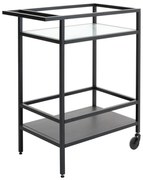 Sklenený servírovací stolík na kolieskach 42x70 cm Bronco – Unique Furniture