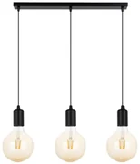 Belis Luster na lanku MIROS 3xE27/60W/230V čierna BE0741