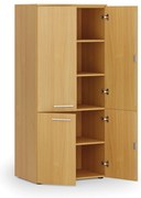 Kancelárska policová skriňa PRIMO WOOD, polené dvere, 800 x 500 x 1781 mm, buk