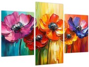 Obraz - Päť pestrofarebných kvetov (90x60 cm)