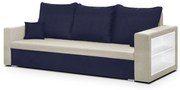 Pohovka pre 3 osoby s funkciou spania SAMI Námořnická modrá/krémová