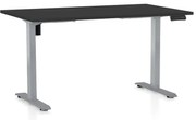 Výškovo nastaviteľný stôl OfficeTech B, 120 x 80 cm, sivá podnož, čierna