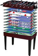 GAMESPLANET® 40544 Multifunkčný herný stôl 15 v 1 - tmavo hnedý