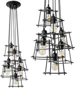 Toolight - Závesné stropné svietidlo 7xE27 APP221-7CP, čierna, OSW-00409