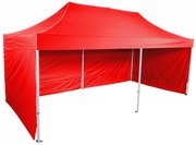 Rozkladací stan 3x6m - Profi hliníkový hexagon, Červená