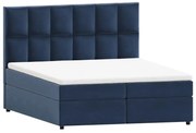 Tmavomodrá boxspring posteľ s úložným priestorom 160x200 cm Flip – Ropez