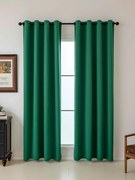 Blackout závesy Elias tmavozelená – 140 × 250 cm (2 ks) - krúžky