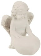 Dekorácie kľačiaci biely anjel so srdcom - 12 * 15 * 16cm