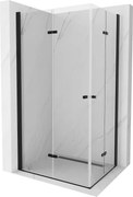 Mexen Lima Duo sprchový kút so skladacími dverami 80(dvere) x 70(dvere), 6mm číre sklo, čierny profil, 856-080-070-70-00-02