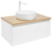 Kúpeľňová skrinka s krycou doskou SAT B-WAY 79x30x45 cm biely lesk BWAY80WDOAKU2B