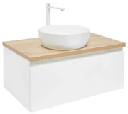 Kúpeľňová skrinka s krycou doskou SAT B-WAY 79x30x45 cm biely lesk BWAY80WDOAKU2B