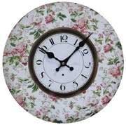 Nástenné hodiny s kvetinami Flowers de Provence – 34*3cm/ 1*AA