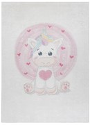 Dywany Łuszczów, Detský kusový koberec Bambino 1128 Unicorn, 80x150, ružová, detská izba