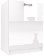 Kuchynská skrinka Belini drezová 60 cm biely lesk bez pracovnej dosky INF SDZ60/0/WT/W/0/D