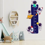 PIPPER. Textilná nálepka na stenu "Detský meter - Astronauti"
