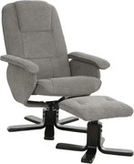 Polohovacie kreslo s taburetom Helga, šedá látka%
