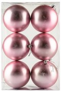 DECOLED Plastové gule, d. 10 cm, jemná ružová, 6 x matná